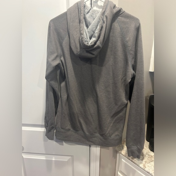 The North Face Womens large Gray Full Zip Hoodie Sweatshirt Tropical Print Logo - Picture 2 of 11